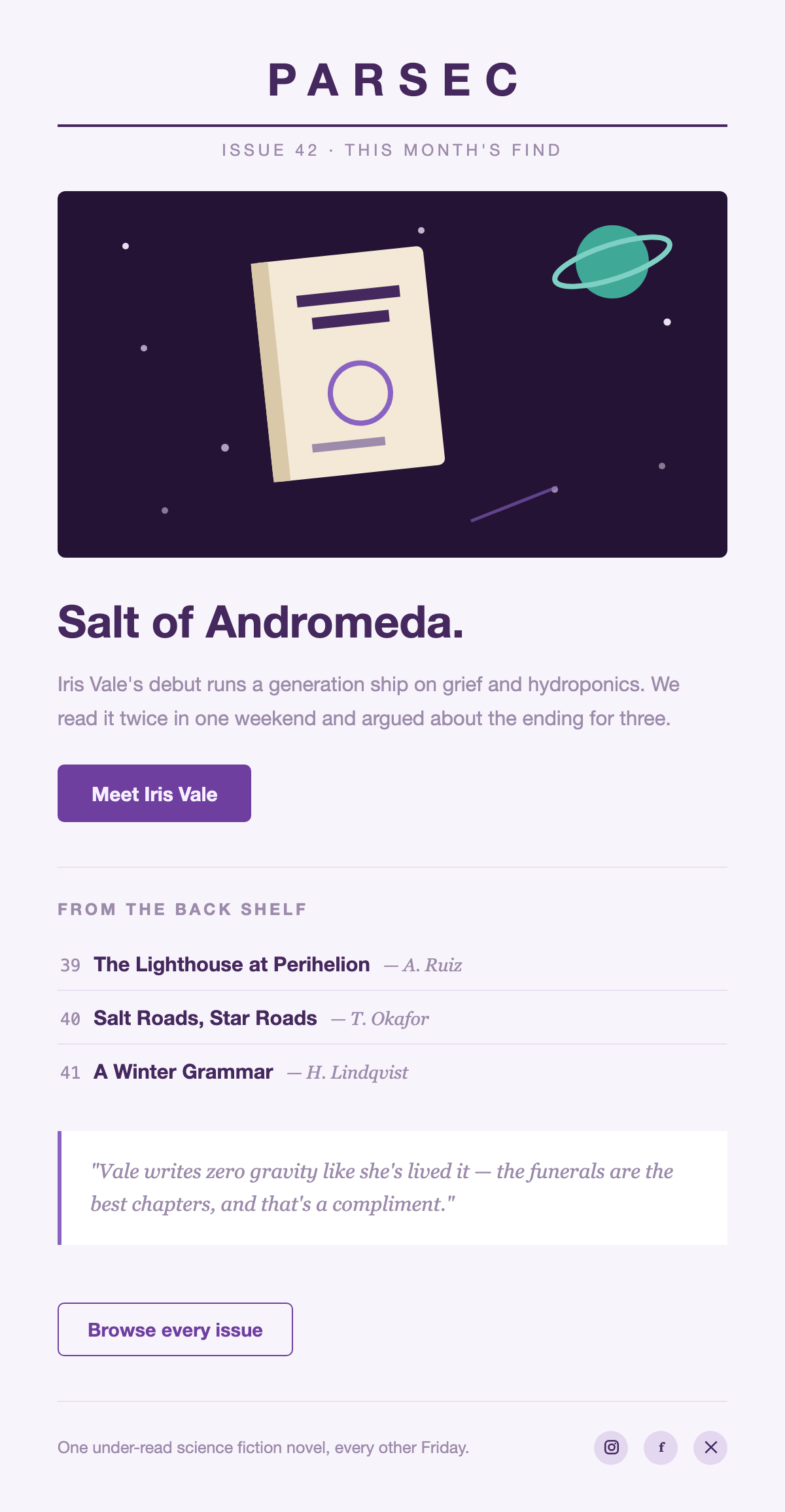 Parsec sample newsletter